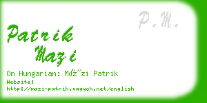 patrik mazi business card